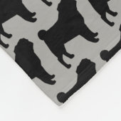 Couverture Polaire Motif de silhouettes de carlin (Coin)