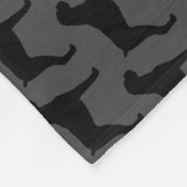 Couverture Polaire Motif de silhouettes de chien de boxeur (oreilles (Coin)