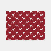 Couverture Polaire Motif de silhouettes de chien de Terrier de renard (Devant (Horizontal))