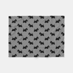 Couverture Polaire Motif de silhouettes de chiens terriers écossais S