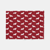 Couverture Polaire Motif de silhouettes de corgi de Gallois de (Devant (Horizontal))