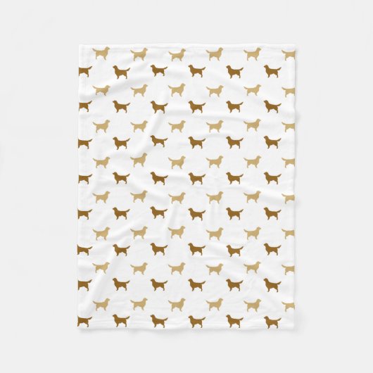 Couverture Polaire Motif de silhouettes de golden retriever (Devant)