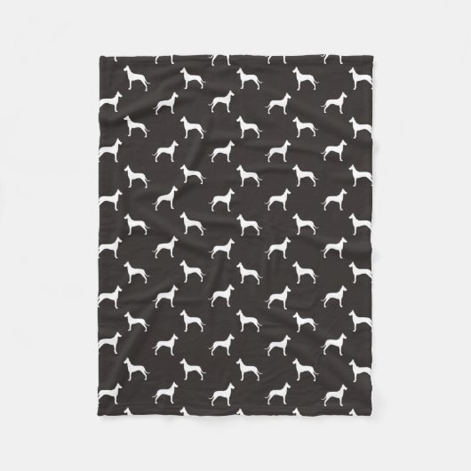 Couverture Polaire Motif de silhouettes de great dane (Devant)