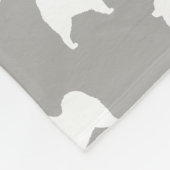 Couverture Polaire Motif de silhouettes de Samoyed (Coin)