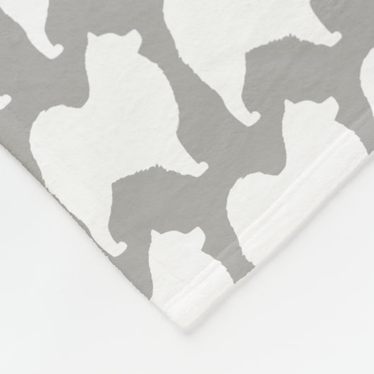 Couverture Polaire Motif de silhouettes de Samoyed (Coin)