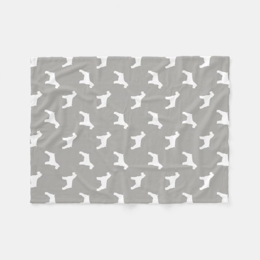 Couverture Polaire Motif de silhouettes de Schnauzer (Devant (Horizontal))