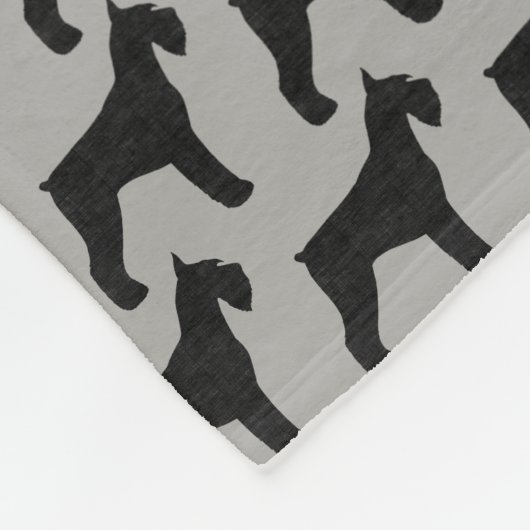 Couverture Polaire Motif de silhouettes de Schnauzer géant (Coin)