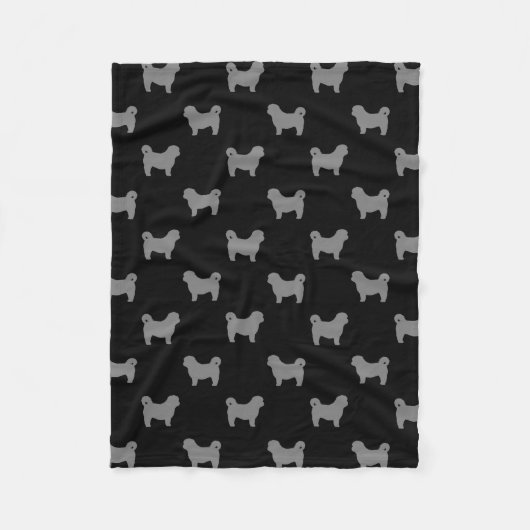 Couverture Polaire Motif de silhouettes de Shih Tzu (Devant)
