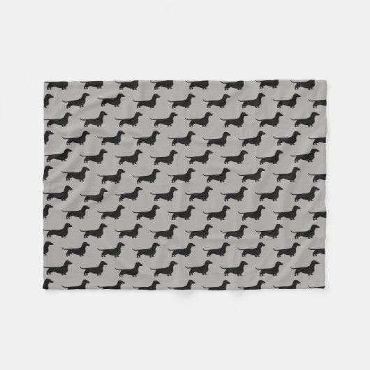 Couverture Polaire Motif de silhouettes de teckel (Devant (Horizontal))