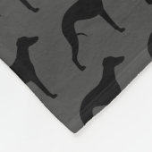 Couverture Polaire Motif de silhouettes de whippet (Coin)