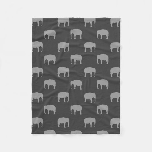 Couverture Polaire Motif de silhouettes d'éléphant asiatique (Devant)