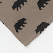 Couverture Polaire Motif de silhouettes d'ours gris (Coin)