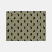 Couverture Polaire Motif de silhouettes d'ours noir (Devant (Horizontal))