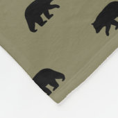 Couverture Polaire Motif de silhouettes d'ours noir (Coin)
