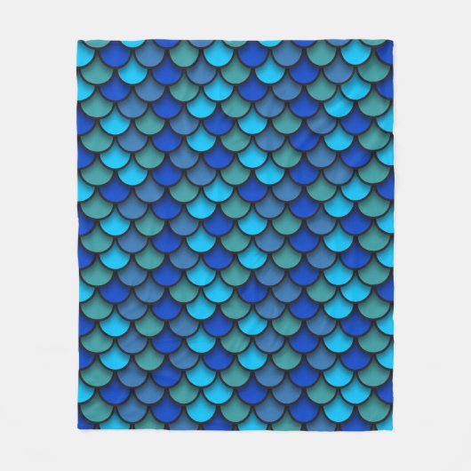 Couverture Polaire Motif de sirène bleue (Devant)