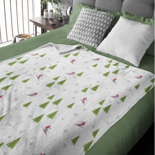 Couverture Polaire Motif de ski de neige