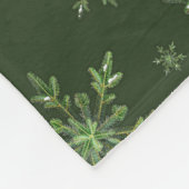 Couverture Polaire Motif de Snowflakes Pine neige en hiver vert (Coin)