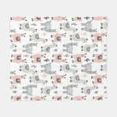 Couverture Polaire Motif de sourire de lamas (Devant (Horizontal))