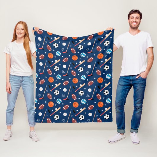 Couverture Polaire Motif de sport de baseball (En situation)