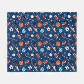 Couverture Polaire Motif de sport de baseball (Devant (Horizontal))