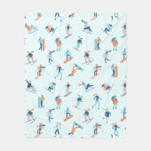 Couverture Polaire Motif de sports d'hiver (Devant)