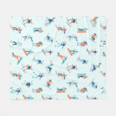 Couverture Polaire Motif de sports d'hiver (Devant (Horizontal))