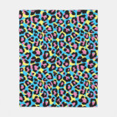 Couverture Polaire Motif de Spots Neon Leopard (Devant)