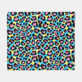 Couverture Polaire Motif de Spots Neon Leopard (Devant (Horizontal))