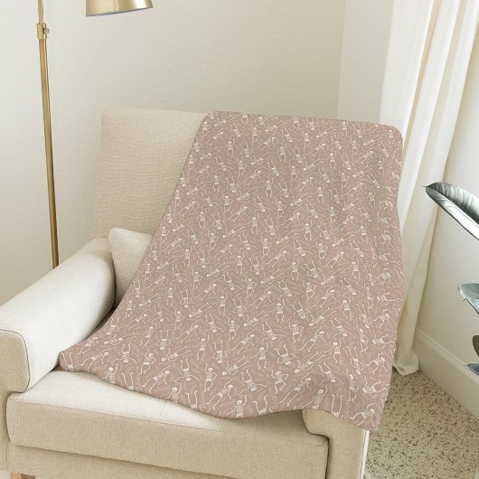 Couverture Polaire Motif de squelette d'Halloween neutre