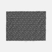 Couverture Polaire Motif de squelette pour Halloween noir et blanc (Devant (Horizontal))