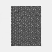 Couverture Polaire Motif de squelette pour Halloween noir et blanc (Devant)