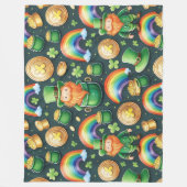 Couverture Polaire Motif de St.Patrick - leprechauns et or (Devant)