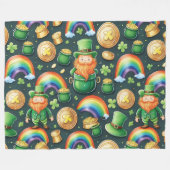 Couverture Polaire Motif de St.Patrick - leprechauns et or (Devant (Horizontal))