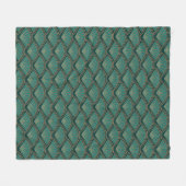 Couverture Polaire Motif de style Art déco en vert turquoise (Devant (Horizontal))