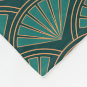 Couverture Polaire Motif de style Art déco en vert turquoise (Coin)