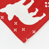 Couverture Polaire Motif de style de chandail de Noël de bouledogues (Coin)