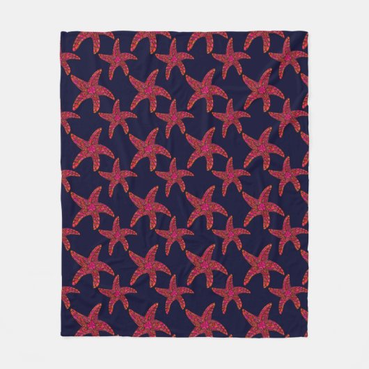 Couverture Polaire Motif de style d'étoiles de mer (Devant)