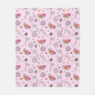 Couverture Polaire Motif de style Pink Memphis