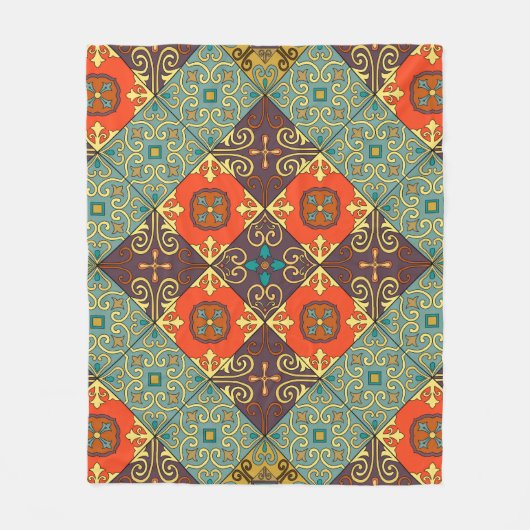 Couverture Polaire Motif de style Talavera (Devant)