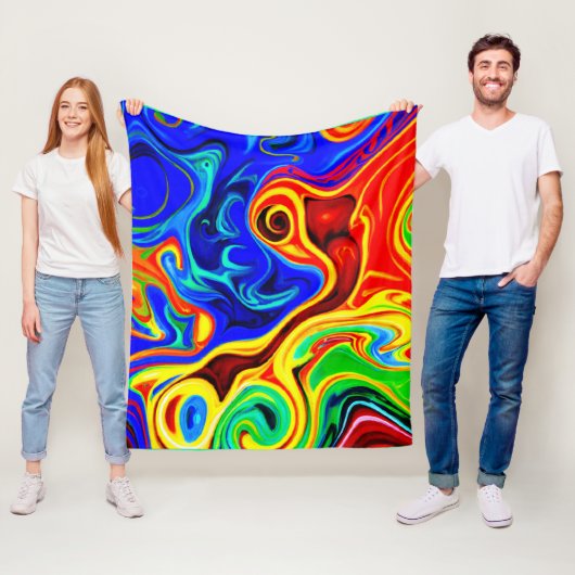 Couverture Polaire Motif de style vif (En situation)