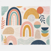 Couverture Polaire Motif de surface abstrait en arc de prisme pastel (Devant (Horizontal))