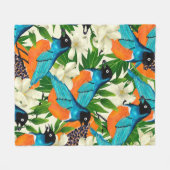 Couverture Polaire Motif de surface avec des fruits à la papaye, feui (Devant (Horizontal))