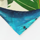Couverture Polaire Motif de surface avec des fruits à la papaye, feui (Coin)