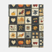 Couverture Polaire Motif de surface composée d'automne rustique | Pat (Devant)
