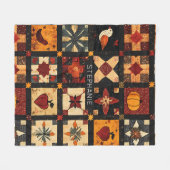 Couverture Polaire Motif de surface composée en Patchwork Automne Rus (Devant (Horizontal))