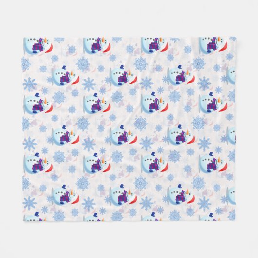 Couverture Polaire Motif de surface Snowman de Noël (Devant (Horizontal))