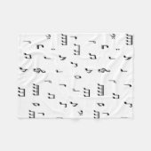Couverture Polaire Motif de symboles Black & White Music Notes (Devant (Horizontal))