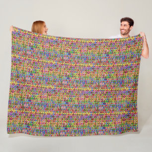 Couverture Polaire motif de symboles de paix multicolores