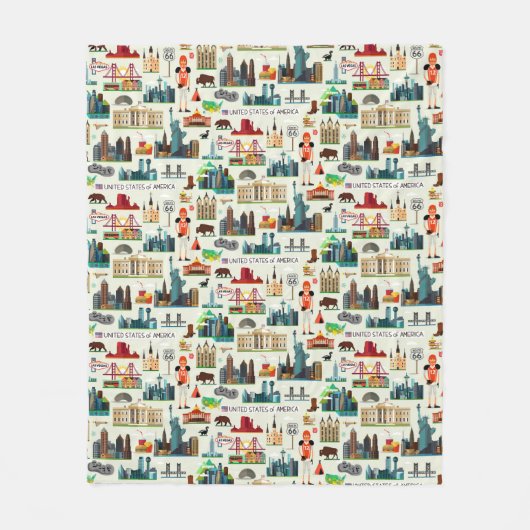 Couverture Polaire Motif de symboles des Etats-Unis (Devant)