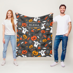 Couverture Polaire Motif de symboles d'Halloween variés